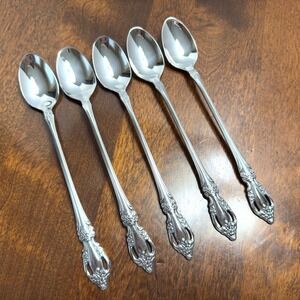 Oneida USA SAMANTHA Stainless Steel Flatware Lot of 5 Iced Tea Spoons